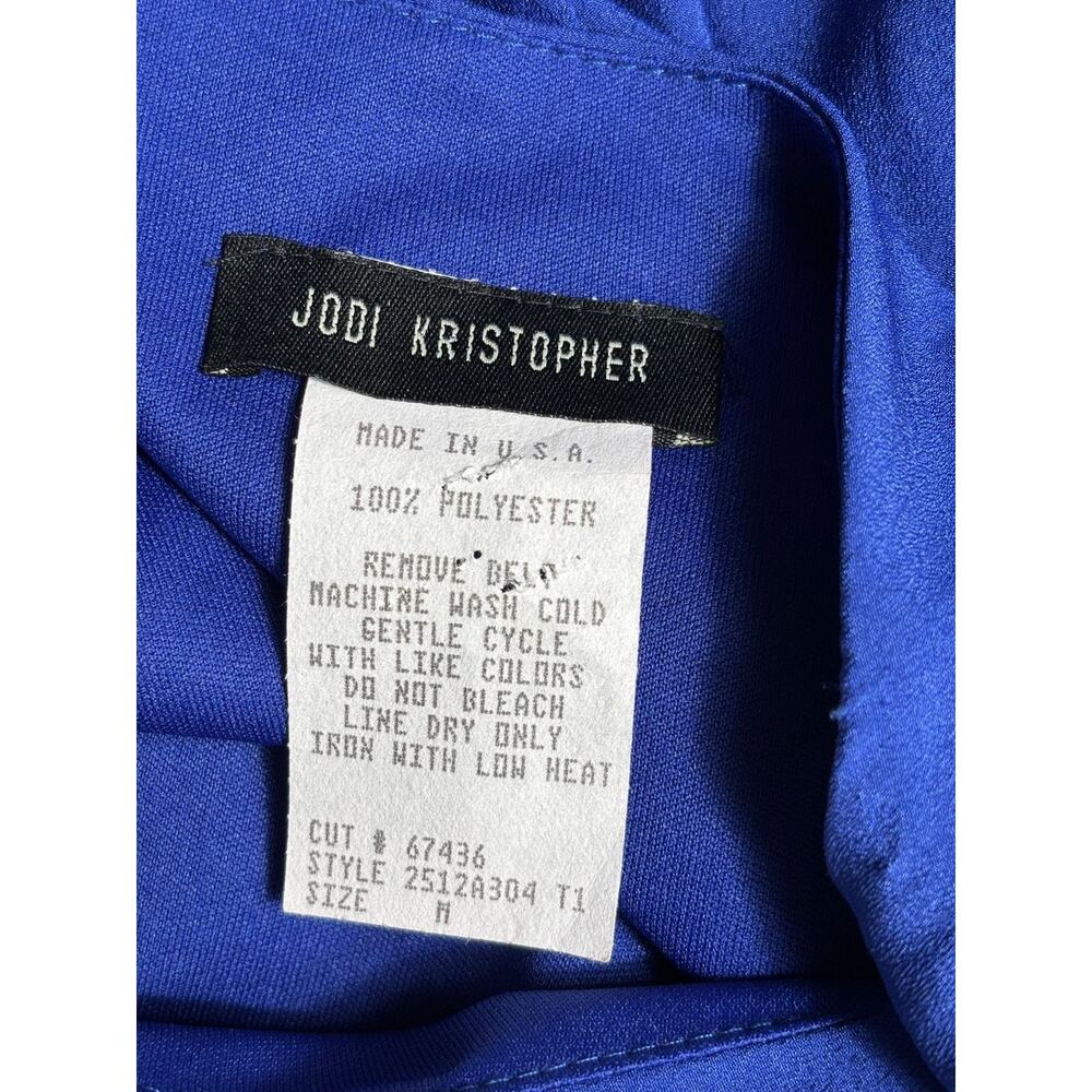Jodi Kristopher Sheath Dress Womens Size M Blue Ruffle Short Sleeve - Picture 3 of 5